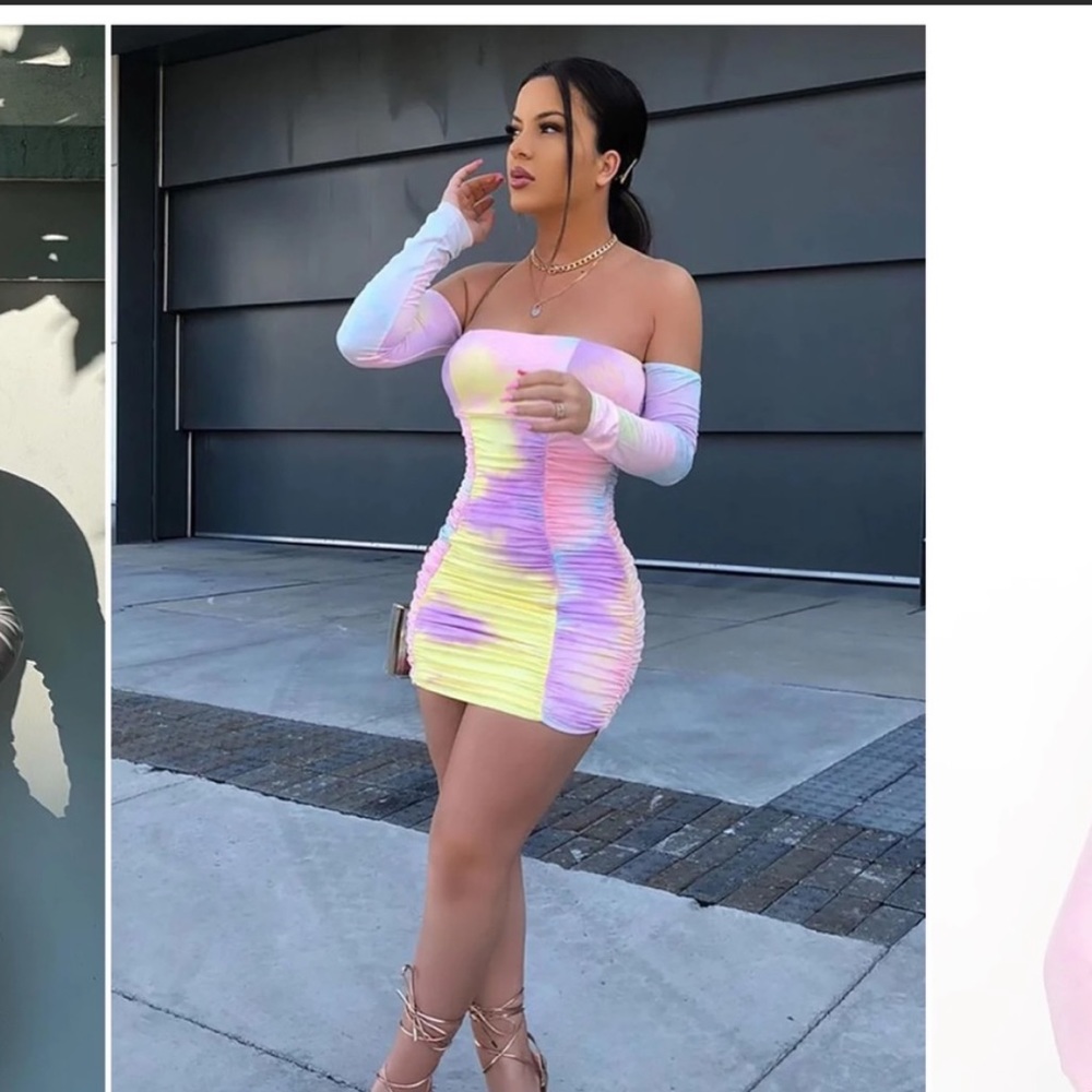 Fashion Nova Sweet Dreaming Tie Dye Mini Dress